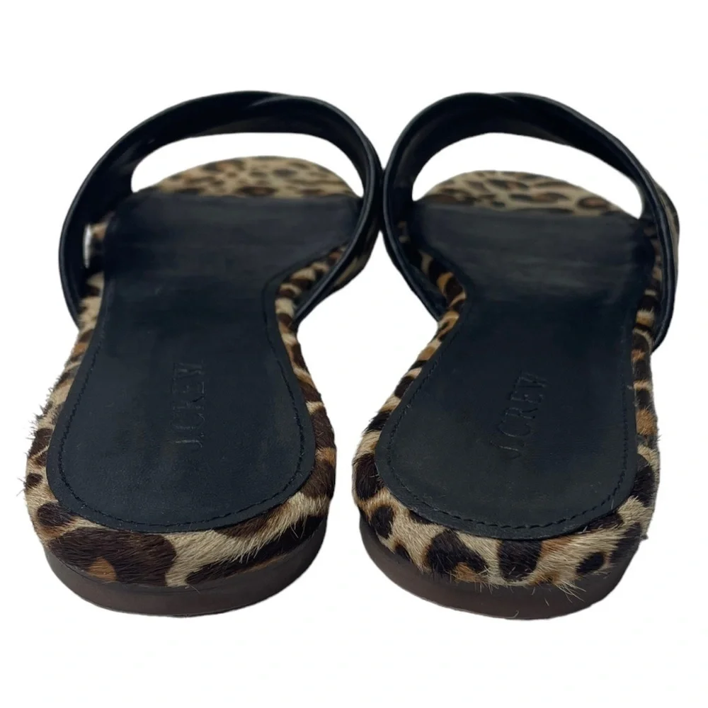 J. Crew Women’s Leather Leopard CrissCross Strap Sandals